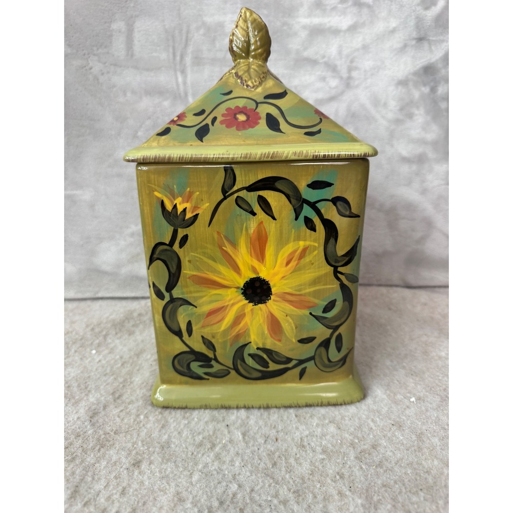 Certified International Margaret Le Van Sunflower Ceramic Canister Jar 12.5in